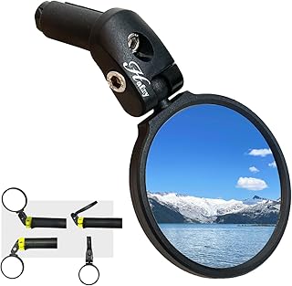 Hafny Bar End Bike Mirror, Stainless Steel Lens Bicycle Mirror, Safe Adjustable Rearview Mirror, Cycle Mirror, E-bike Mirr...