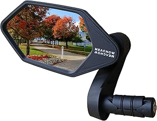 MEACHOW New Bar End Bike Mirror, Crystal UHD Automotive Grade Glass Lens E-Bike Mirrors, Scratch Resistant, Safe Rearview ...